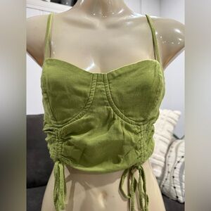 Garage Olive Green Crop Top